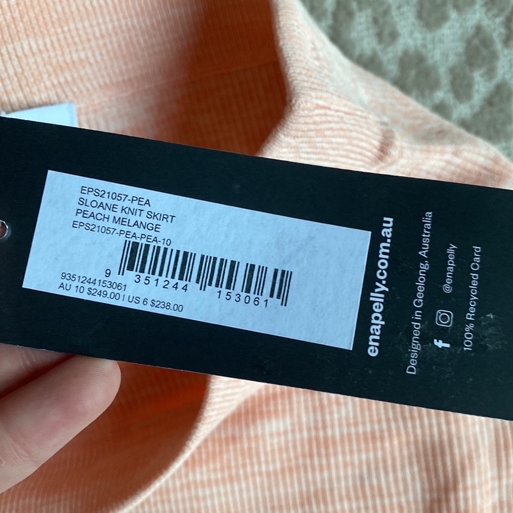 NWT Ena Pelly Sloan Knit Midi Skirt in Peach Melange, size 6 - Picture 9 of 10